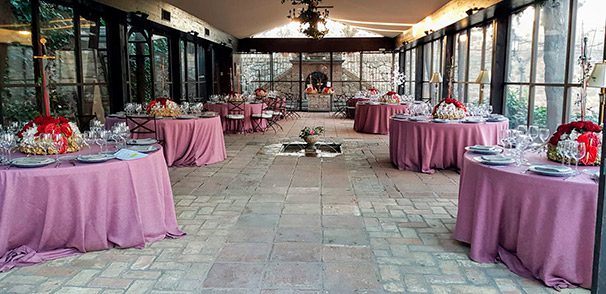 Decoración floral de la cena de clausura en La Hacienda del Cardenal